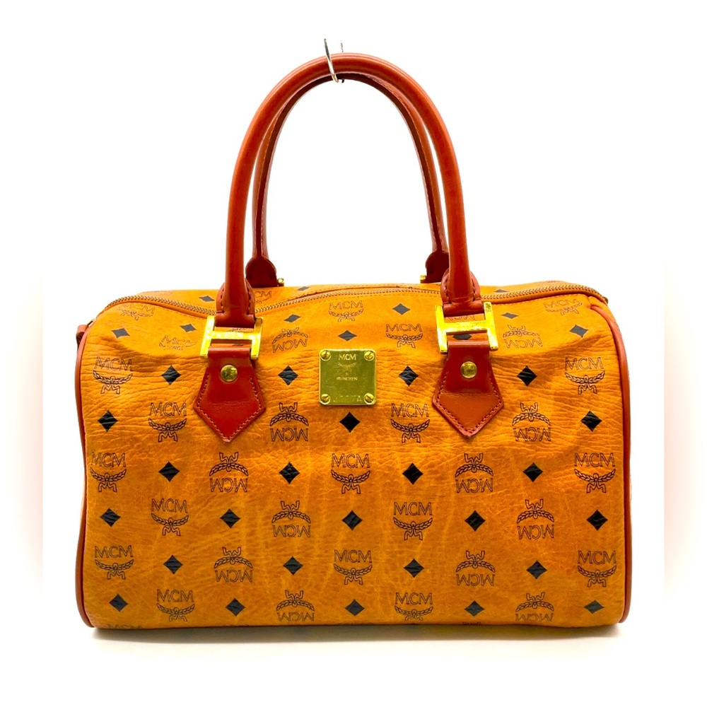 MCM Orange and Red Satchel